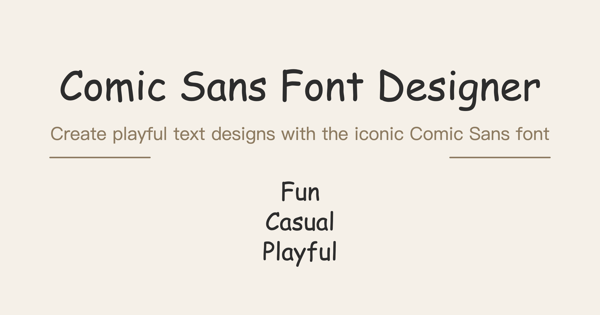 Comic Sans Font Designer